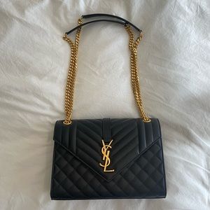 Saint Laurent Matelasse Medium Triquilt Monogram Envelope bag